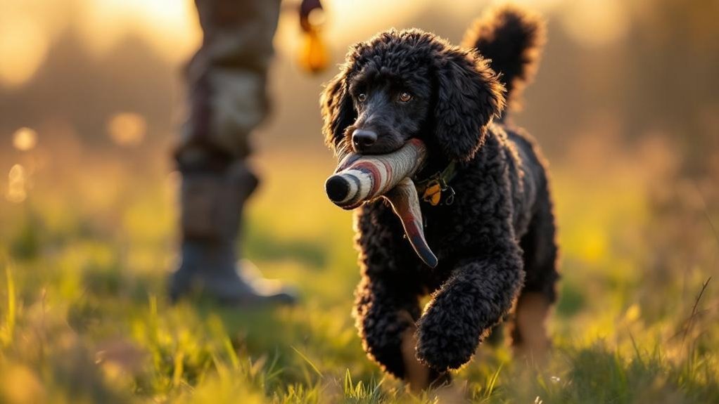poodle hunting and retrieving